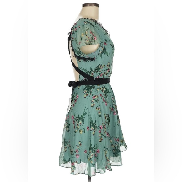 bebe Teal Floral Mini Dress - Picture 3 of 6